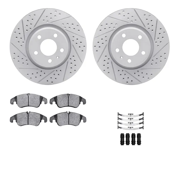 R1 Concepts WBUH1-73223 Brake Rotors - Carbon Coated - D/S W/ Optimum Oe Pads & Hdw